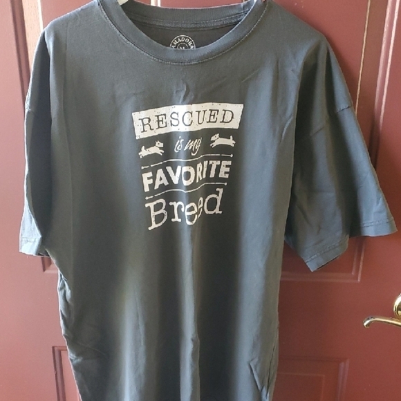 Admora Sport Gray Short Sleeve Tee Rescued Is My Favorite Breed - Picture 1 of 5